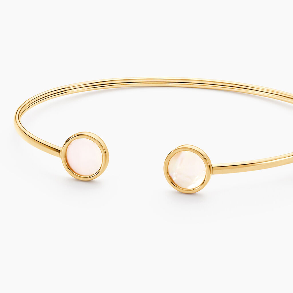 Bracelet Jonc Lucky Gems Or Jaune Nacre - Bracelets joncs Femme | Histoire d&rsquo;Or