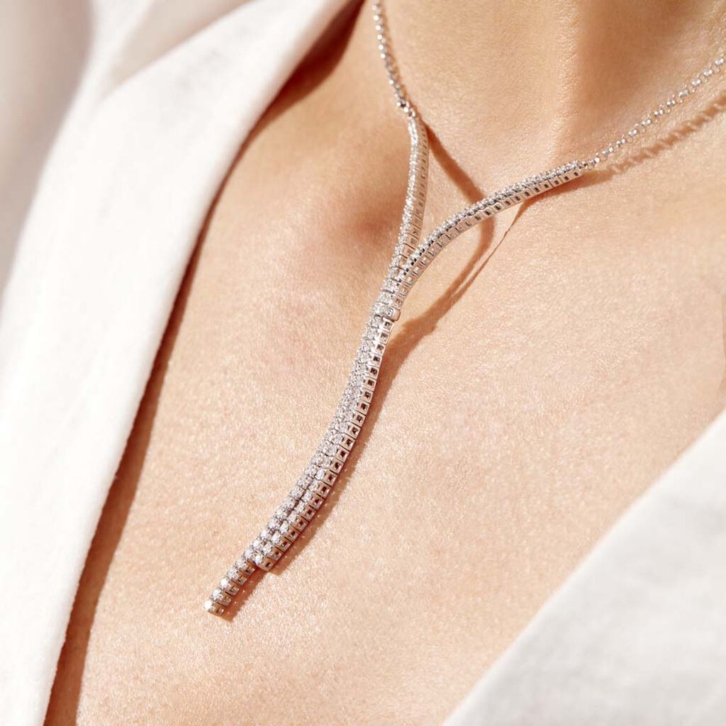 Collier Moscou Or Blanc Diamant - Colliers Femme | Histoire d’Or