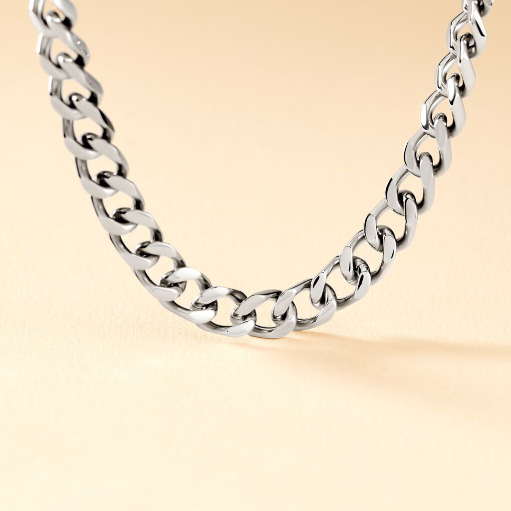Collier Daniel Acier Blanc - Colliers fantaisie Homme | Histoire d’Or
