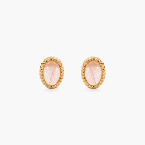 Boucles D'Oreilles Puces Vintage Love Plaque Or Jaune Quartz - Boucles d'oreilles fantaisie Femme | Histoire d&rsquo;Or