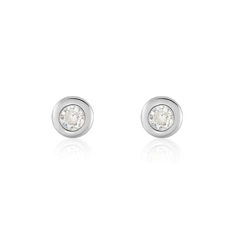 Boucles D'oreilles Puces Argent Blanc Laureano Oxydes De Zirconium - Boucles d'oreilles fantaisie Femme | Histoire d’Or