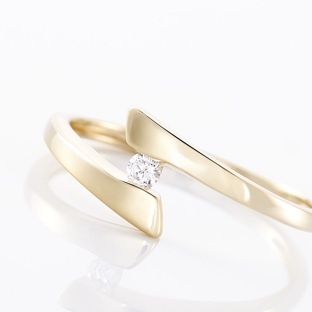 Bague Solitaire Vinca Or Jaune Diamant - Bagues solitaires Femme | Histoire d&rsquo;Or