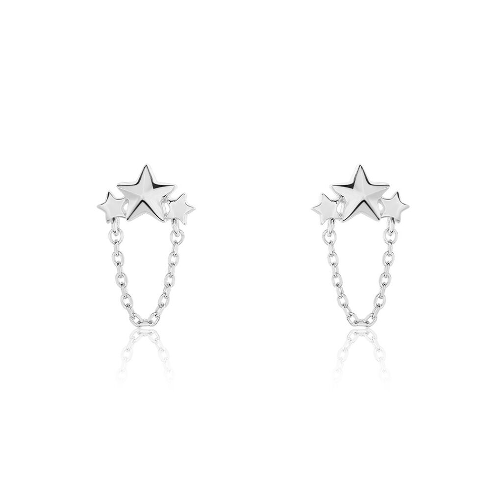 Boucles D'oreilles Pendantes Stilla Argent Blanc - Boucles d'oreilles fantaisie Femme | Histoire d’Or