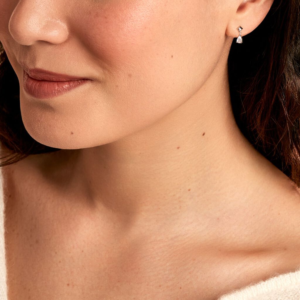 Boucle D'oreille Puce Unitaire Deorsa Argent Blanc Oxyde De Zirconium - Boucles d'oreilles fantaisie Femme | Histoire d’Or