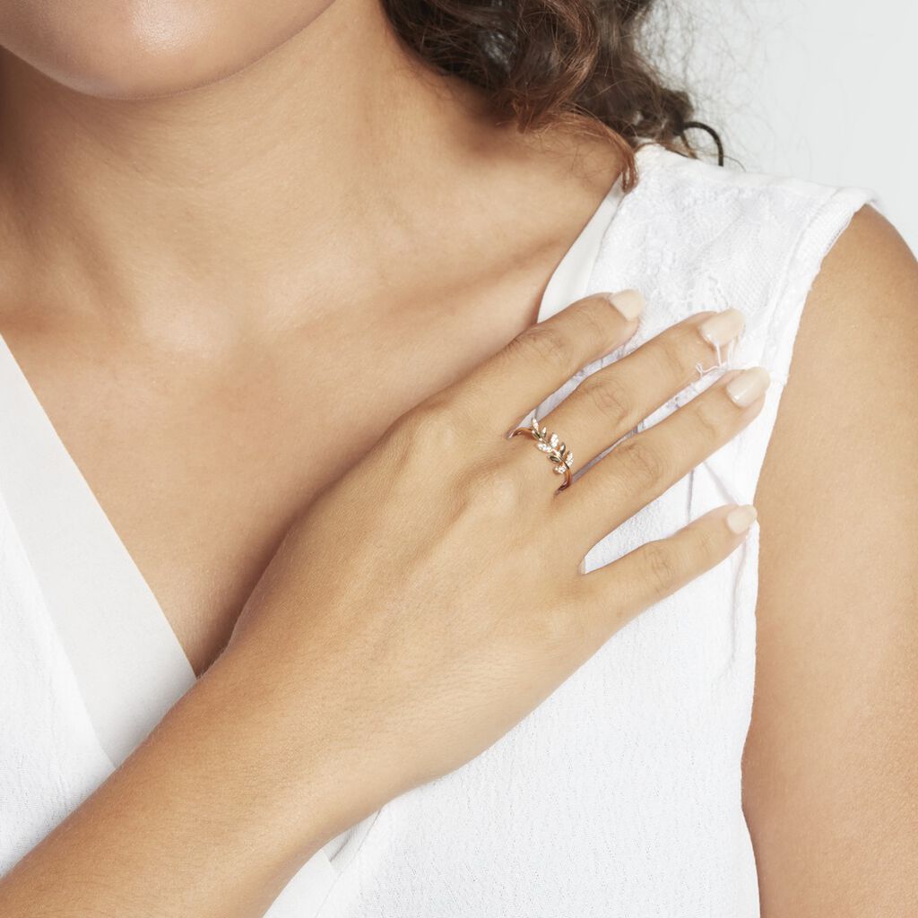 Bague Or Jaune Nahia Oxydes De Zirconium - Bagues avec pierre Femme | Histoire d’Or