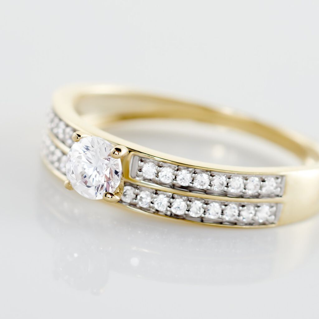 Bague Or Jaune Judita Oxyde De Zirconium - Bagues solitaires Femme | Histoire d&rsquo;Or