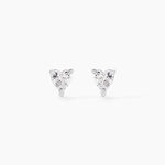 Boucles D'oreilles Puces Breana Argent Blanc Oxyde De Zirconium - Boucles d'oreilles fantaisie Femme | Histoire d&rsquo;Or