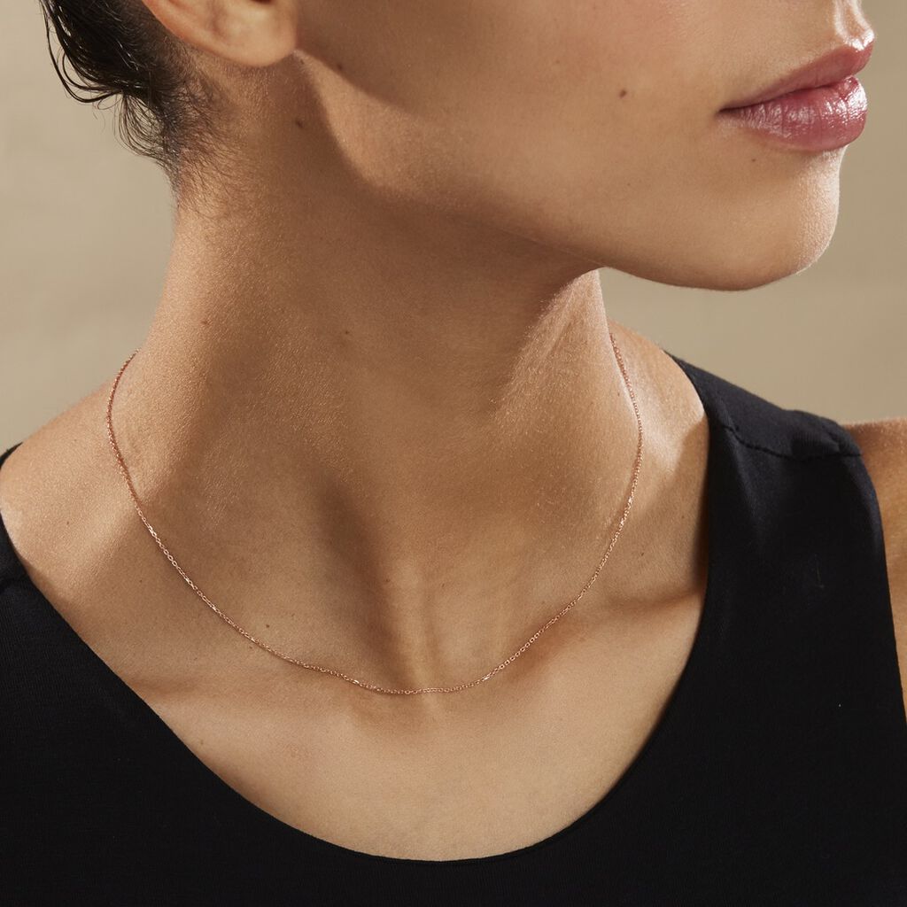Chaîne Igoa Maille Forçat Diamantee Or Rose - Chaines Femme | Histoire d’Or