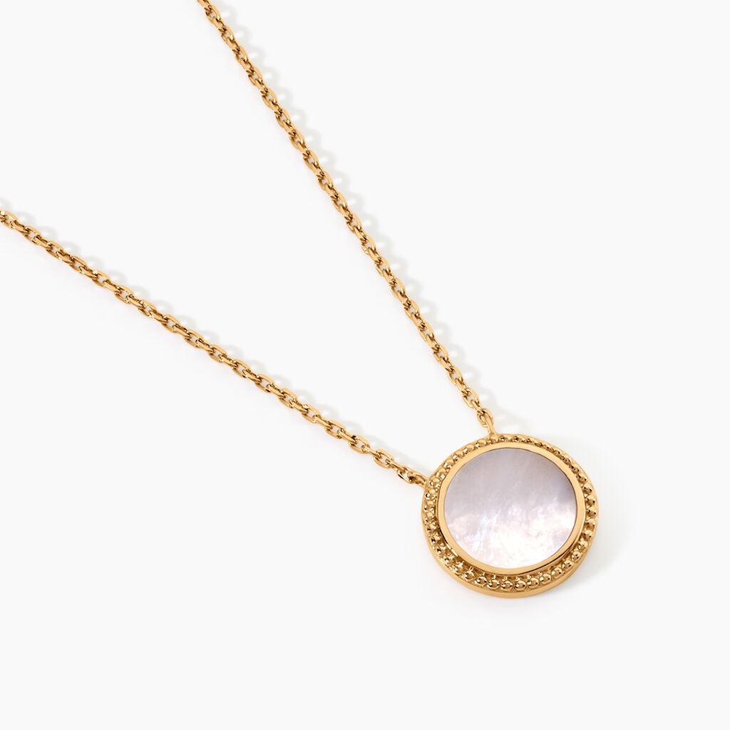 Collier Alyhana Plaqu&eacute; Or Jaune Nacre - Colliers Femme | Histoire d&rsquo;Or