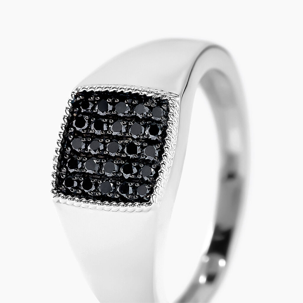 Chevalière Zack Or Blanc Diamant - Chevalières Homme | Histoire d’Or
