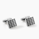 Boutons De Manchettes Jourdan Athos Acier Argent&eacute; - Boutons de manchette Homme | Histoire d&rsquo;Or