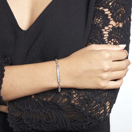 Bracelet Identité Carrus Argent Blanc - Gourmettes Femme | Histoire d’Or