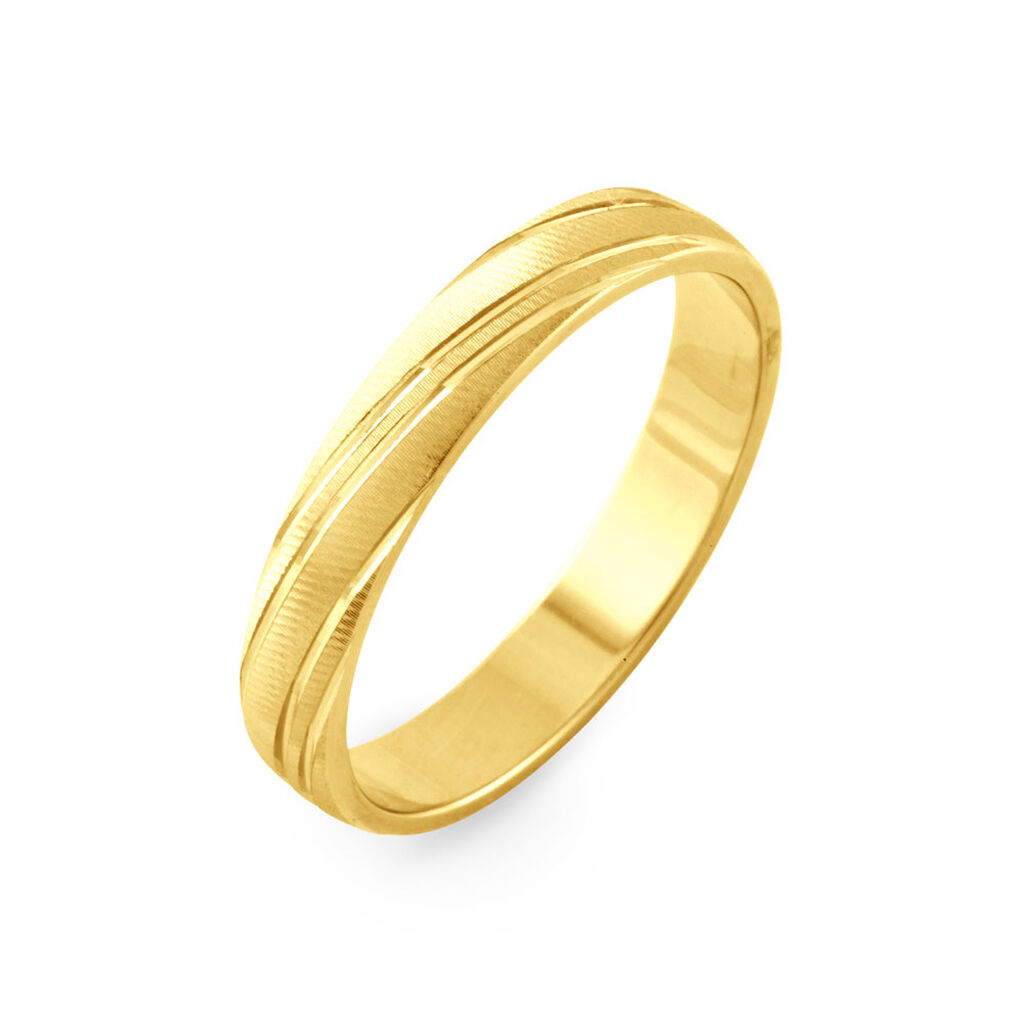 Alliance Eros Brossee Ruban Plat Or Jaune - Alliances Famille | Histoire d’Or