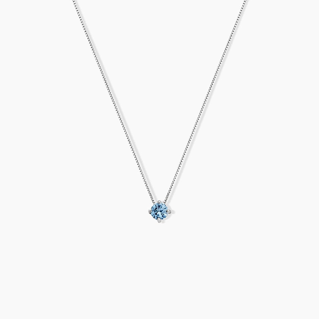 Collier Solitaire Argent Blanc Rio Santa Teresa Oxyde De Zirconium - Colliers fantaisie Femme | Histoire d&rsquo;Or