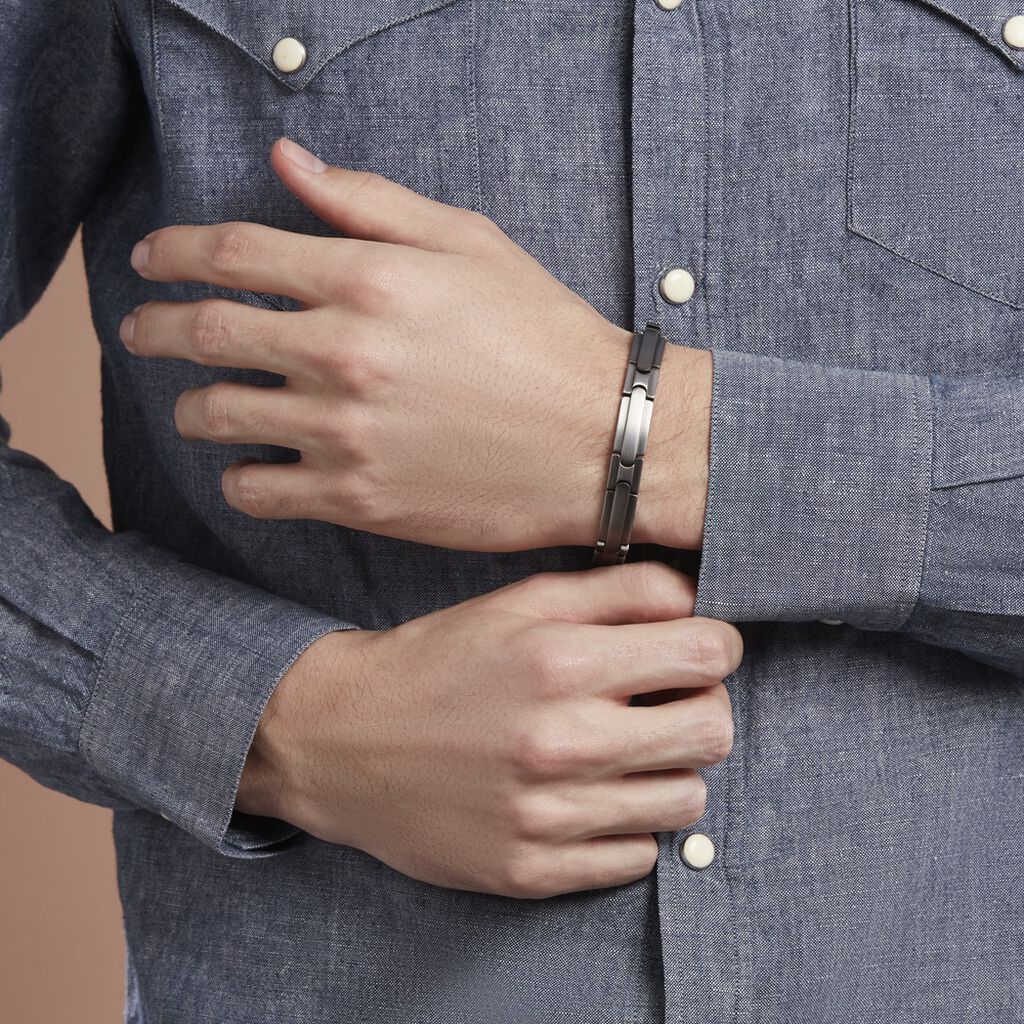 Bracelet Raphaël Acier Gris - Bracelets Homme | Histoire d’Or