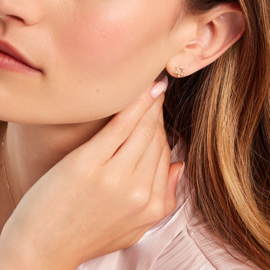 Boucles D'oreilles Puces Isak Or Jaune Diamant - Clous d'oreilles Femme | Histoire d’Or