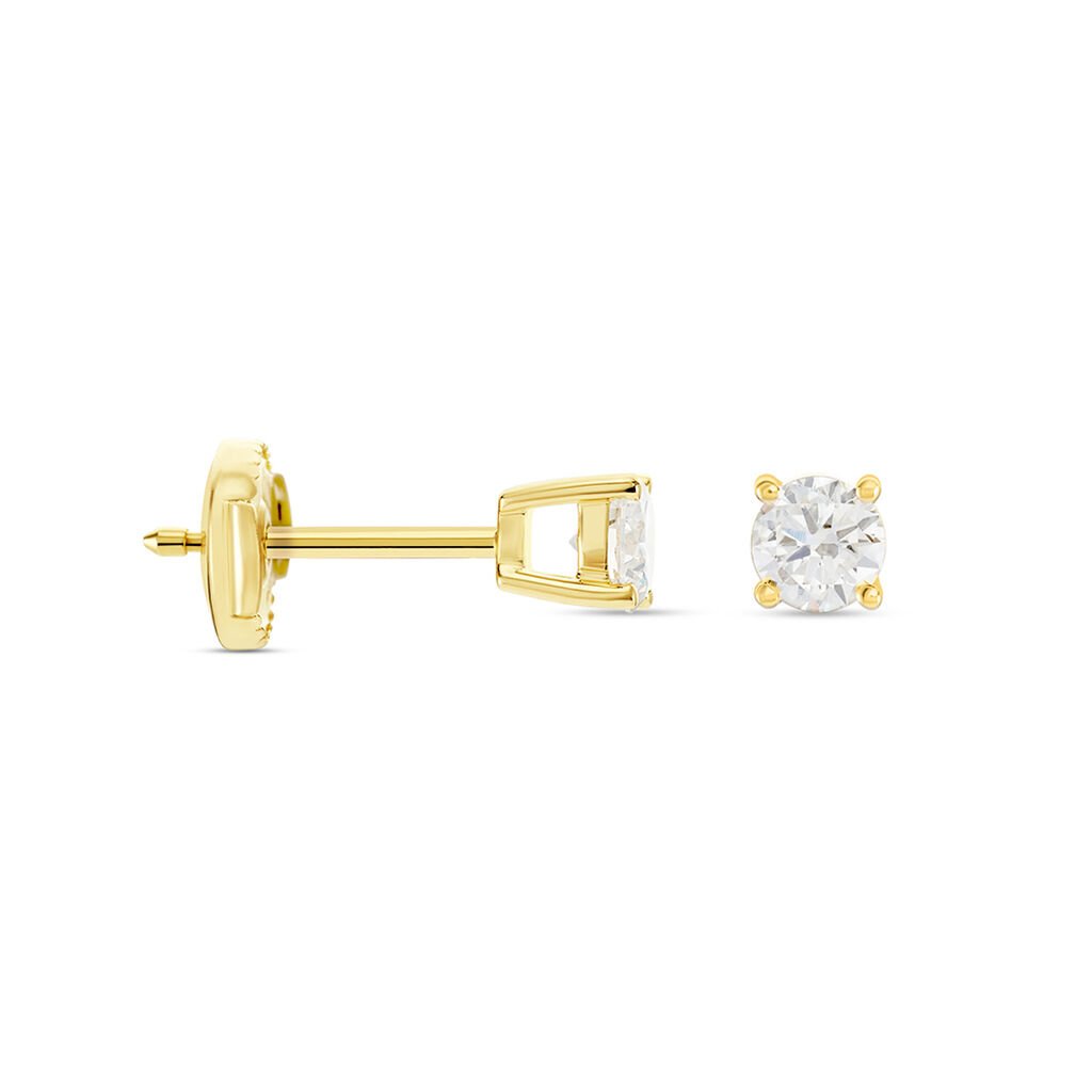 Boucles D'oreilles Puces Or Jaune Aphrodite Diamants - Clous d'oreilles Femme | Histoire d’Or