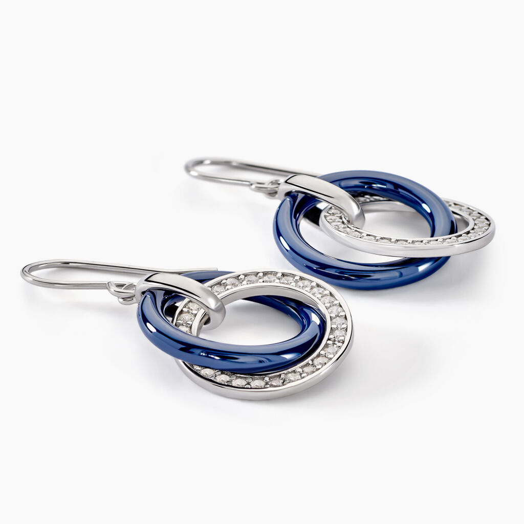 Boucles D'oreilles Pendantes Grizzel Argent Blanc Céramique Oxyde - Boucles d'oreilles fantaisie Femme | Histoire d’Or