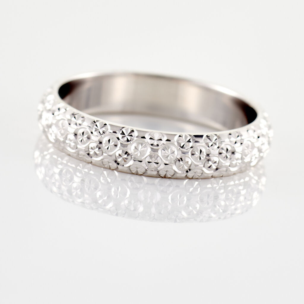 Alliance Mathena Ruban Plat Or Blanc - Alliances Unisex | Histoire d&rsquo;Or