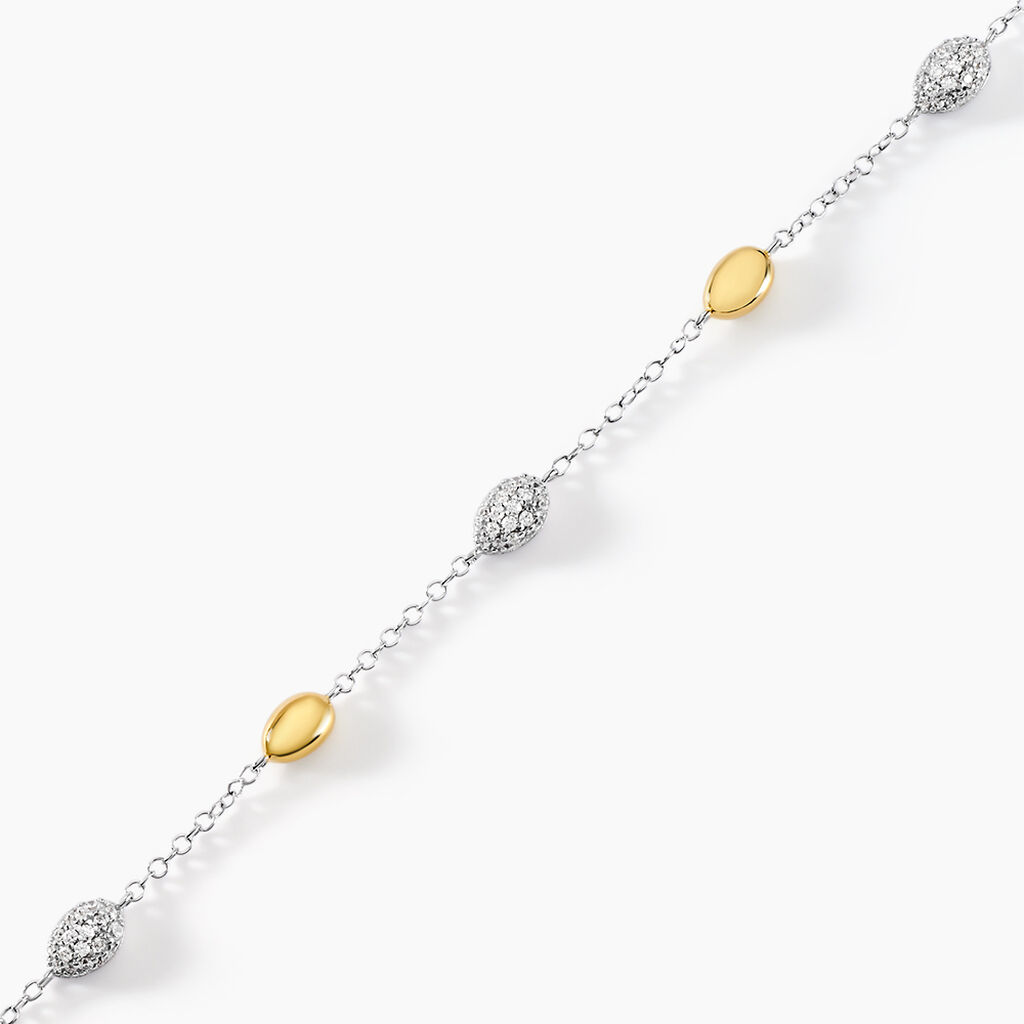 Bracelet Tiwa Argent Bicolore Oxyde De Zirconium - Bracelets Femme | Histoire d’Or