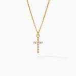 Collier Cobeia Croix Maille For&ccedil;at Or Jaune Oxyde De Zirconium - Colliers Femme | Histoire d&rsquo;Or