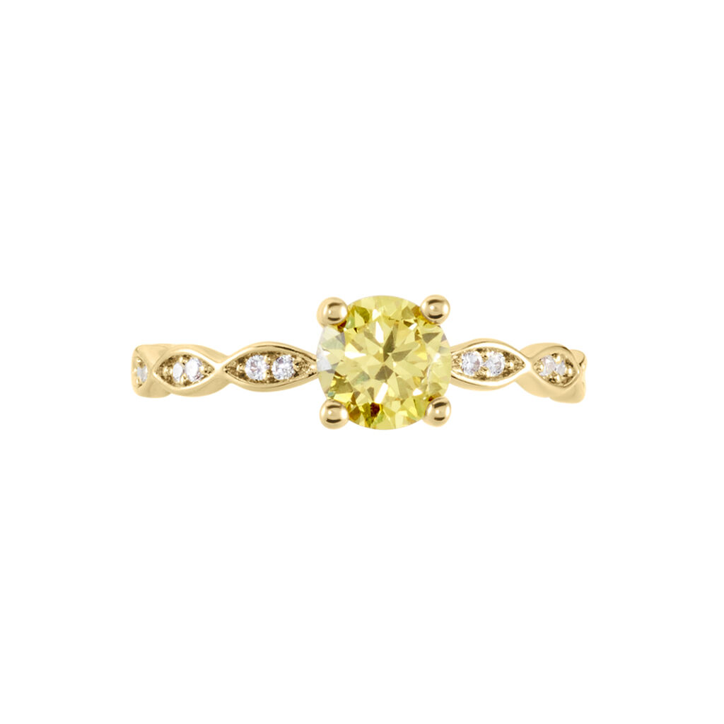 Bague Kurt Plaqué Or Jaune Oxyde De Zirconium - Bagues solitaires Femme | Histoire d’Or
