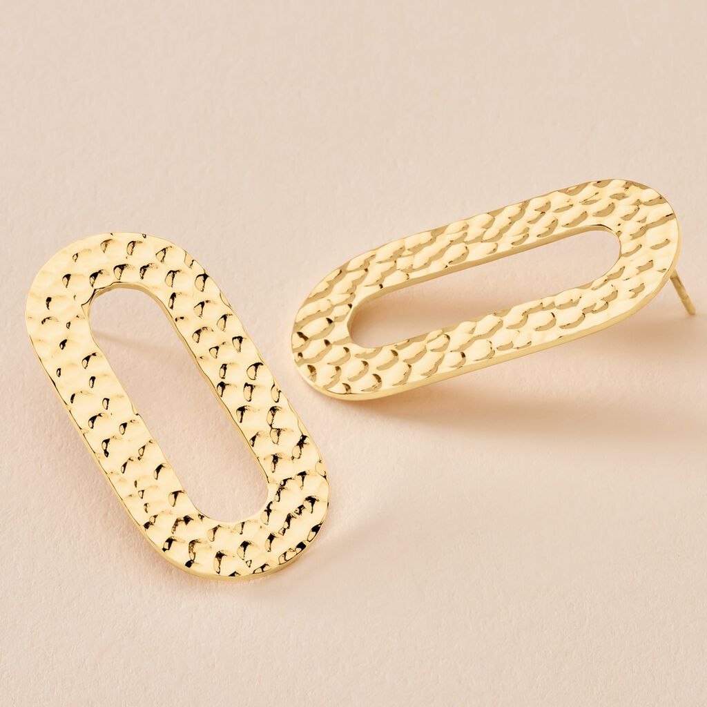 Boucles D'oreilles Puces Oren Acier Doré - Boucles d'oreilles fantaisie Femme | Histoire d’Or