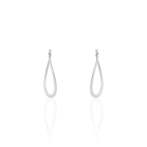 Créoles Argent Blanc Olivia - Boucles d'oreilles créoles Femme | Histoire d’Or