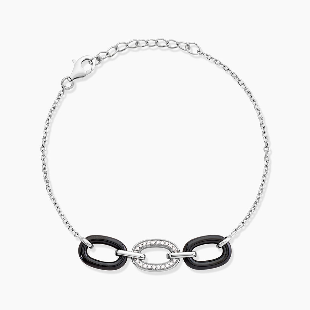 Bracelet Eulalie Argent Blanc C&eacute;ramique Et Oxyde De Zirconium - Bracelets Femme | Histoire d&rsquo;Or
