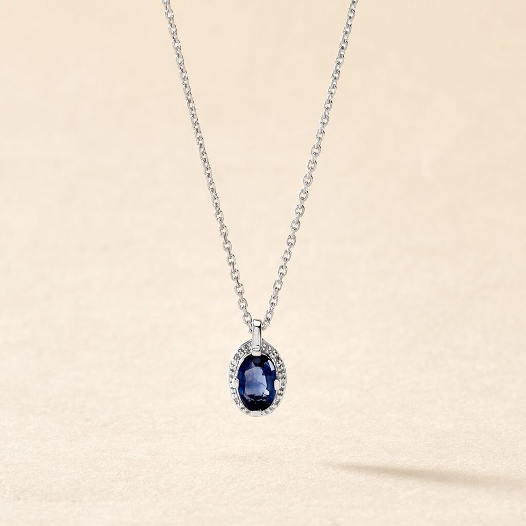 Collier Kriska Or Blanc Saphir Et Diamant - Colliers Femme | Histoire d’Or