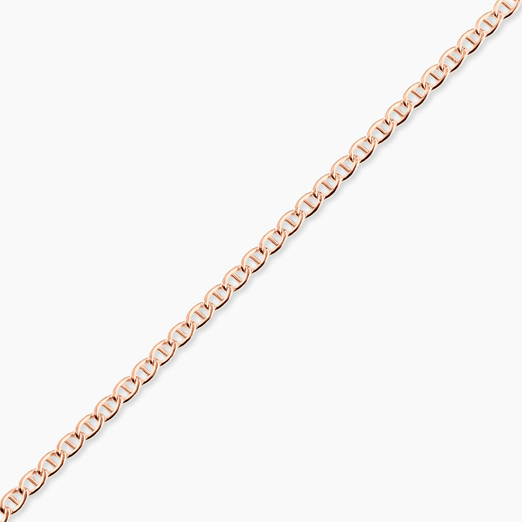 Bracelet Capucin Or Rose Maille Marine Plate - Bracelets cha&icirc;ne Femme | Histoire d&rsquo;Or