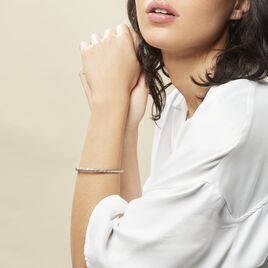 Bracelet Jonc Jennie Diamante Or Blanc - Bracelets joncs Femme | Histoire d’Or