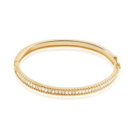 Bracelet Jonc Marie-baptistine Plaqué Or Jaune Oxyde De Zirconium - Bracelets joncs Femme | Histoire d’Or