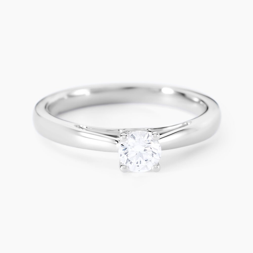 Bague Solitaire Iris Or Blanc Diamant - Bagues solitaires Femme | Histoire d’Or