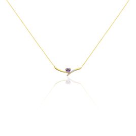 Collier Eva Or Jaune Amethyste Et Oxyde De Zirconium - Colliers Femme | Histoire d’Or