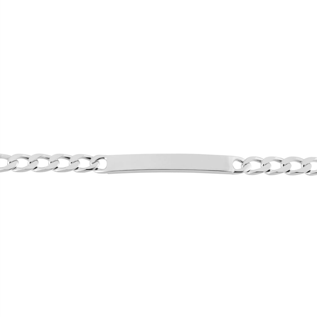 Bracelet Identité Argent Blanc Casper - Gourmettes Homme | Histoire d’Or