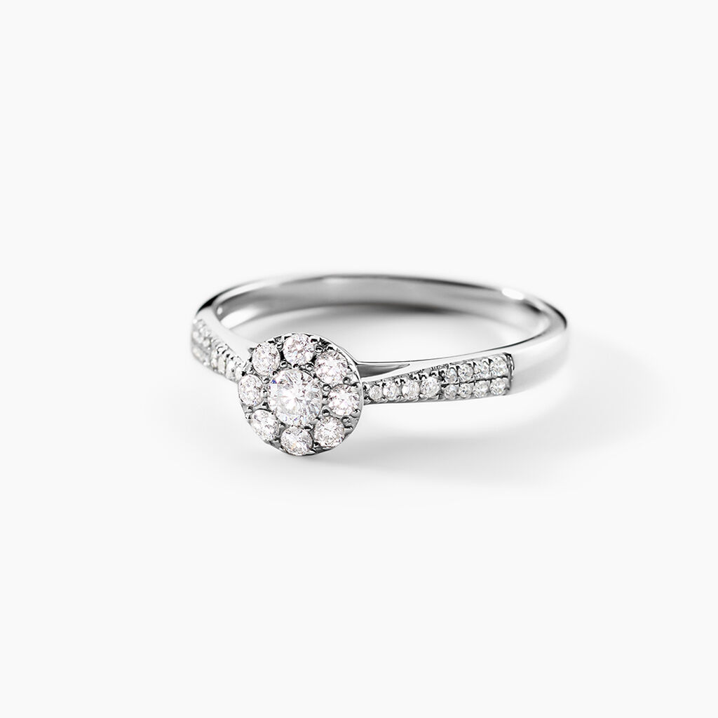 Bague Neptune Or Blanc Diamant - Bagues solitaires Femme | Histoire d&rsquo;Or