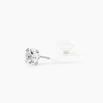 Boucles D'oreilles Puces Eddie Or Blanc Oxyde De Zirconium - Clous d'oreilles Femme | Histoire d&rsquo;Or