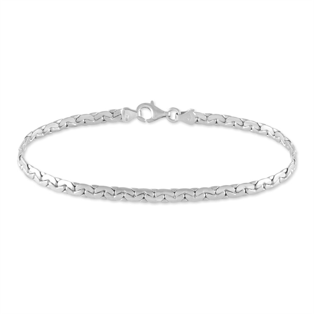 Bracelet Ivy Maille Haricot Or Blanc - Bracelets cha&icirc;ne Femme | Histoire d&rsquo;Or