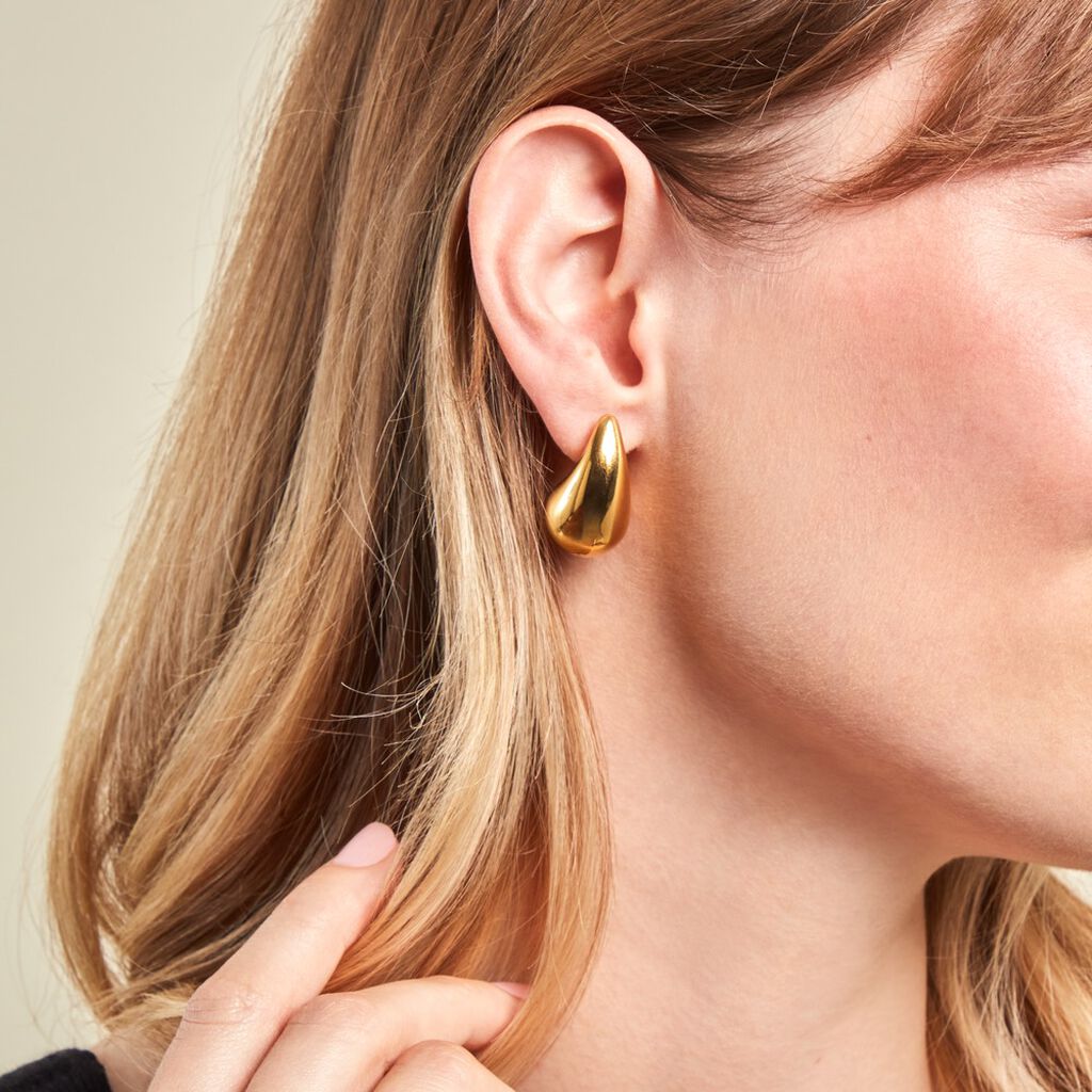 Histoire d'Or Boucles D'oreilles Puces Xenia Acier Jaune