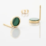 Boucles D'oreilles Puces Lucky Gems Or Jaune Malachite - Clous d'oreilles Femme | Histoire d&rsquo;Or