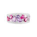 Bague Multicolore Or Blanc Amethyste Et Saphir Et Rhodolite - Bagues avec pierre Femme | Histoire d’Or