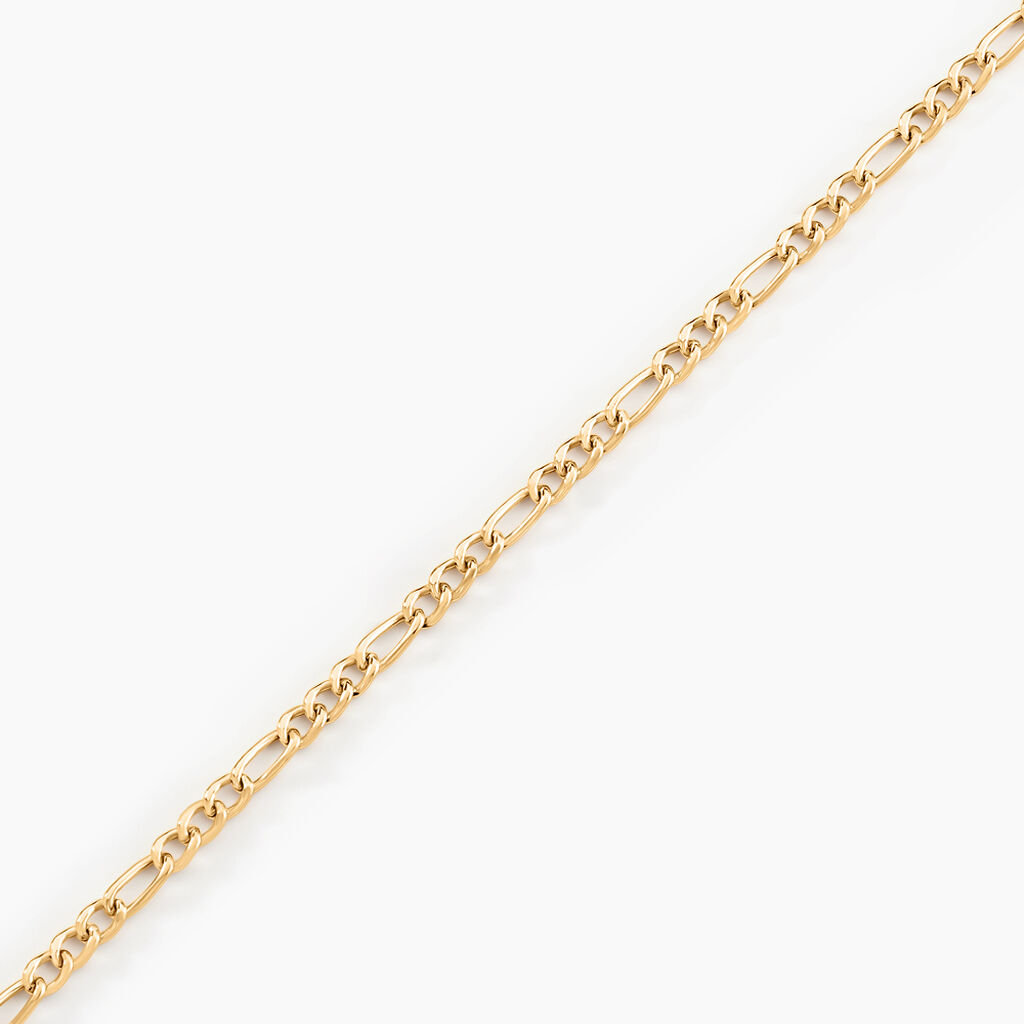 Bracelet Or Jaune Cam&eacute;o Maille Altern&eacute;e 1/3 - Bracelets cha&icirc;ne Femme | Histoire d&rsquo;Or