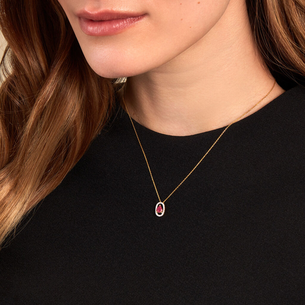 Collier Dorottya Or Jaune Rubis Diamant - Colliers Femme | Histoire d’Or