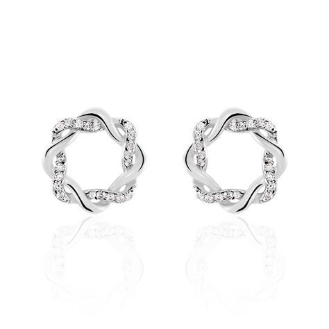 Boucles D'oreilles Pendantes Calandra Argent Blanc Oxyde De Zirconium - Boucles d'oreilles fantaisie Femme | Histoire d’Or