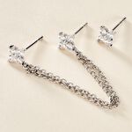 Boucles D'oreilles D&eacute;pareill&eacute;es June Argent Blanc Oxyde De Zirconium - Boucles d'oreilles fantaisie Femme | Histoire d&rsquo;Or