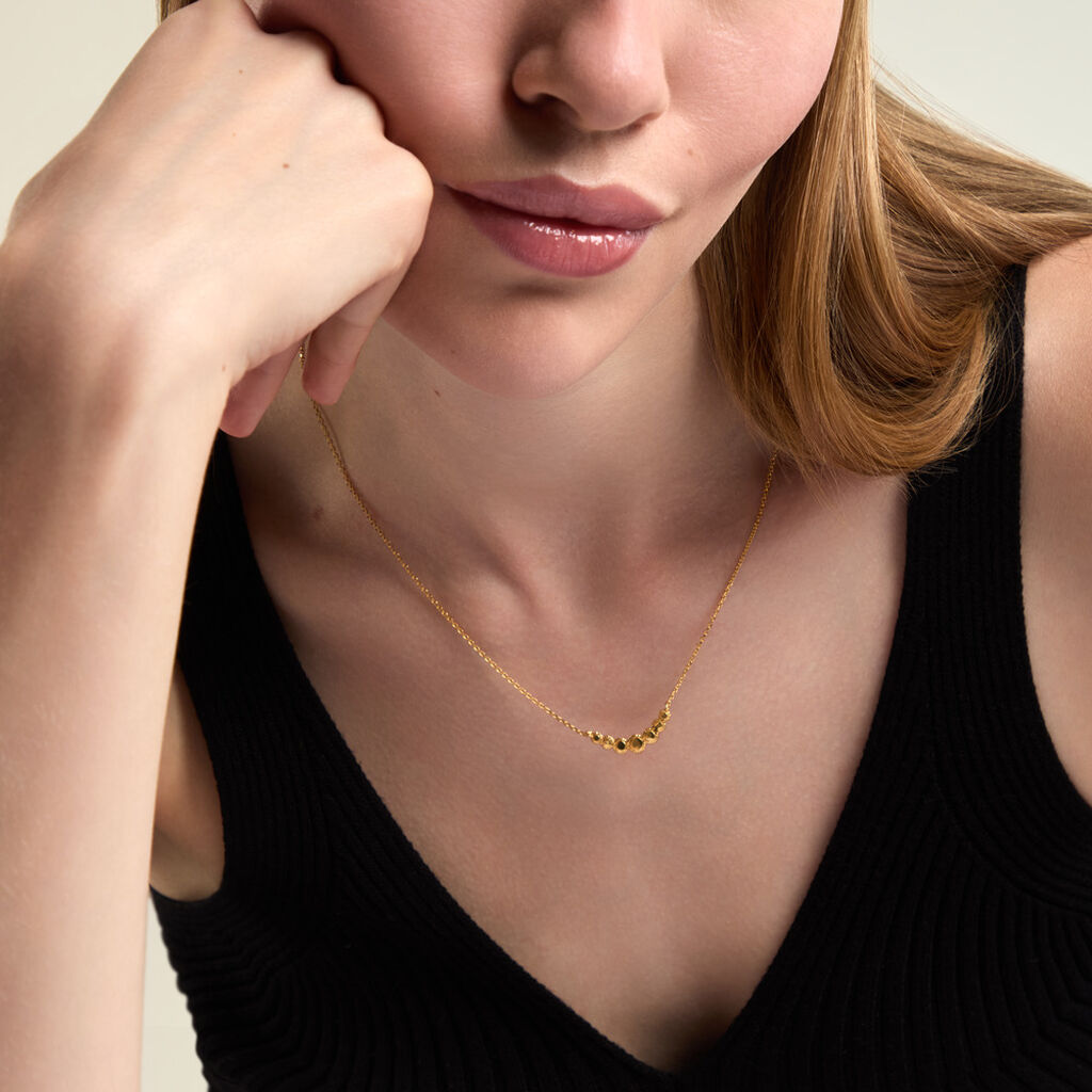 Collier Fedelina Argent Dor&eacute; A L'Or 750/1000 - Bijoux sans pierre Femme | Histoire d&rsquo;Or