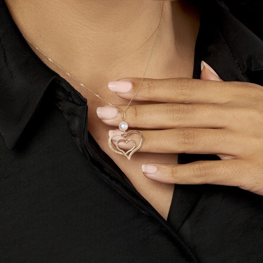 Collier Double Ajoure Or Jaune Perle De Culture - Colliers Femme | Histoire d’Or