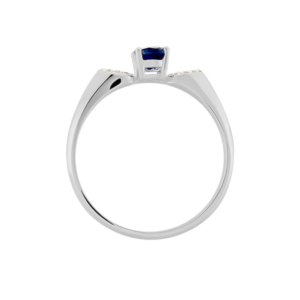 Bague Edgina Or Blanc Saphir Et Diamant - Bagues solitaires Femme | Histoire d’Or