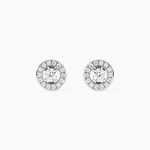 Boucles D'oreilles Puces Star Or Blanc Oxyde De Zirconium - Clous d'oreilles Femme | Histoire d&rsquo;Or